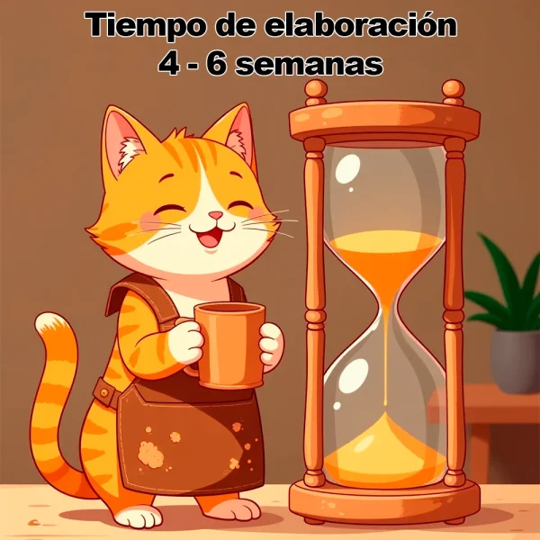 Juego de 2 Tazas de Gato Artesanal Gris - Imagen 4